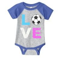 Love Soccer American Team Fan Gift Infant Baby Jersey Bodysuit