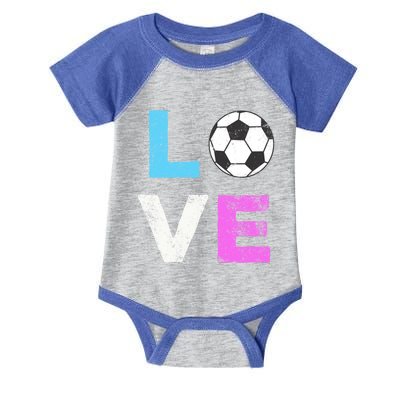 Love Soccer American Team Fan Gift Infant Baby Jersey Bodysuit