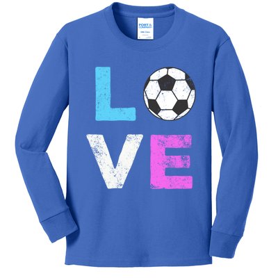 Love Soccer American Team Fan Gift Kids Long Sleeve Shirt