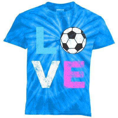 Love Soccer American Team Fan Gift Kids Tie-Dye T-Shirt