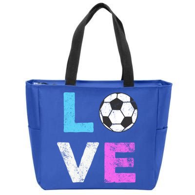 Love Soccer American Team Fan Gift Zip Tote Bag