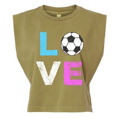 Love Soccer American Team Fan Gift Garment-Dyed Women's Muscle Tee