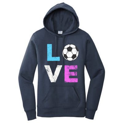 Love Soccer American Team Fan Gift Women's Pullover Hoodie