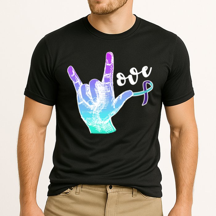 Love Suicide Awareness Sign Language Cooling Performance Crew T-Shirt