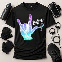 Love Suicide Awareness Sign Language Cooling Performance Crew T-Shirt