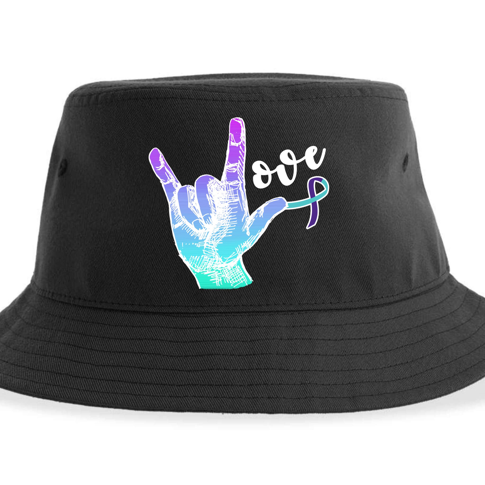 Love Suicide Awareness Sign Language Sustainable Bucket Hat