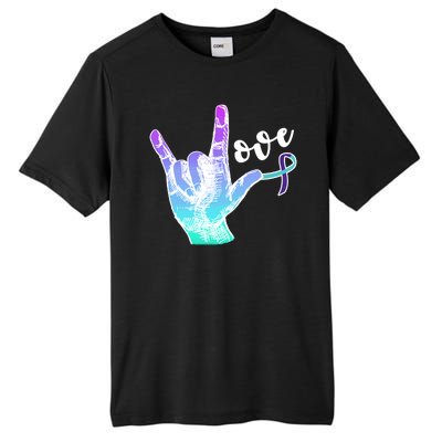 Love Suicide Awareness Sign Language Tall Fusion ChromaSoft Performance T-Shirt