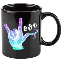 Love Suicide Awareness Sign Language 11oz C Handle Ceramic Mug