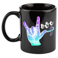 Love Suicide Awareness Sign Language 11oz C Handle Ceramic Mug