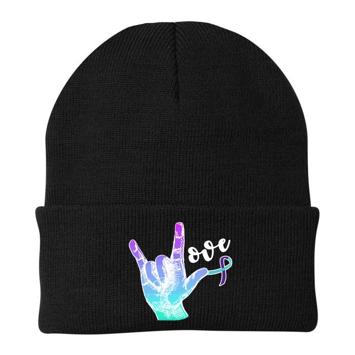 Love Suicide Awareness Sign Language Beanie