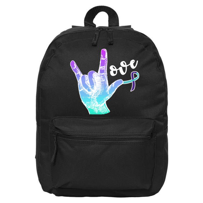 Love Suicide Awareness Sign Language 16 in Basic Backpack