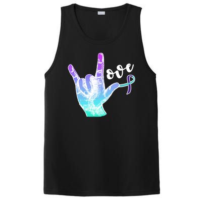 Love Suicide Awareness Sign Language PosiCharge Competitor Tank