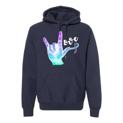 Love Suicide Awareness Sign Language Premium Hoodie