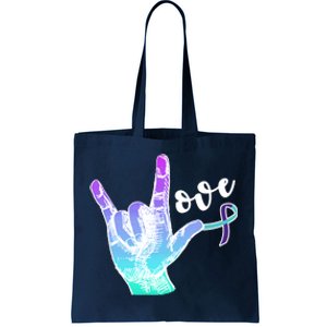 Love Suicide Awareness Sign Language Tote Bag