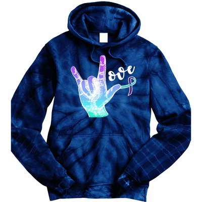 Love Suicide Awareness Sign Language Tie Dye Hoodie