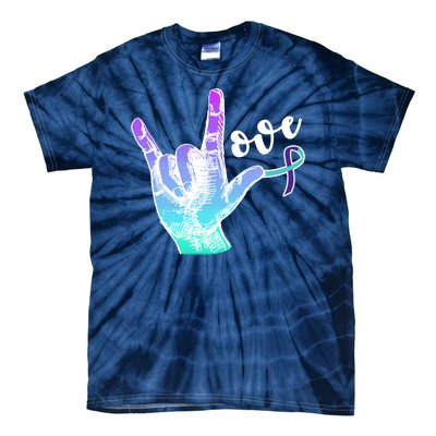 Love Suicide Awareness Sign Language Tie-Dye T-Shirt