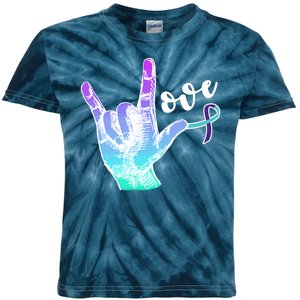 Love Suicide Awareness Sign Language Kids Tie-Dye T-Shirt