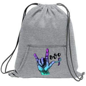 Love Suicide Awareness Sign Language Sweatshirt Cinch Pack Bag