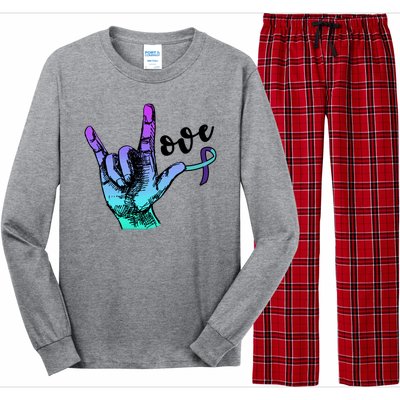 Love Suicide Awareness Sign Language Long Sleeve Pajama Set