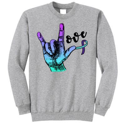 Love Suicide Awareness Sign Language Tall Sweatshirt