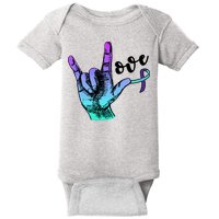 Love Suicide Awareness Sign Language Baby Bodysuit