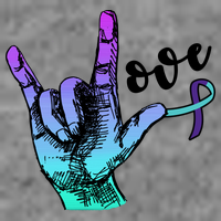 Love Suicide Awareness Sign Language Baby Bodysuit