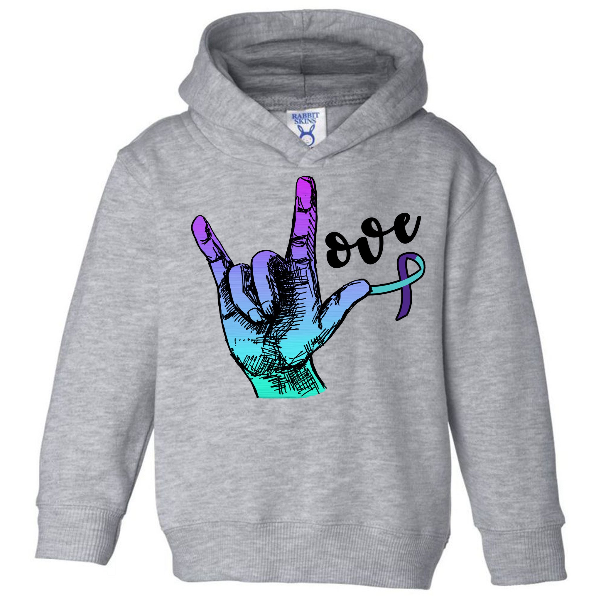 Love Suicide Awareness Sign Language Toddler Hoodie