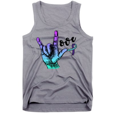 Love Suicide Awareness Sign Language Tank Top