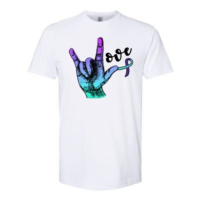 Love Suicide Awareness Sign Language Softstyle® CVC T-Shirt