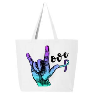 Love Suicide Awareness Sign Language 25L Jumbo Tote