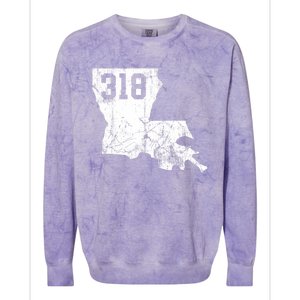 Louisiana State Area Code 318 New Orleans Mardi Gras Colorblast Crewneck Sweatshirt