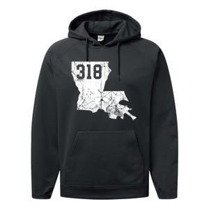 Louisiana State Area Code 318 New Orleans Mardi Gras Performance Fleece Hoodie