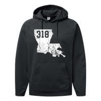 Louisiana State Area Code 318 New Orleans Mardi Gras Performance Fleece Hoodie