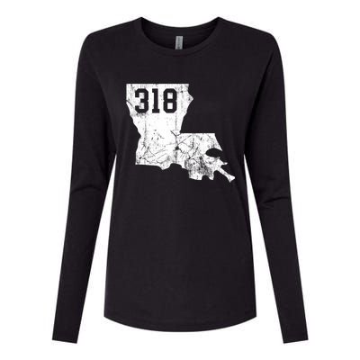 Louisiana State Area Code 318 New Orleans Mardi Gras Womens Cotton Relaxed Long Sleeve T-Shirt