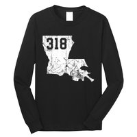 Louisiana State Area Code 318 New Orleans Mardi Gras Long Sleeve Shirt