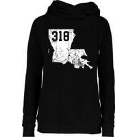 Louisiana State Area Code 318 New Orleans Mardi Gras Womens Funnel Neck Pullover Hood