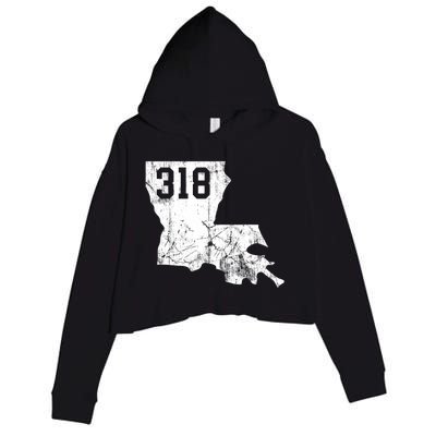 Louisiana State Area Code 318 New Orleans Mardi Gras Crop Fleece Hoodie