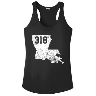 Louisiana State Area Code 318 New Orleans Mardi Gras Ladies PosiCharge Competitor Racerback Tank