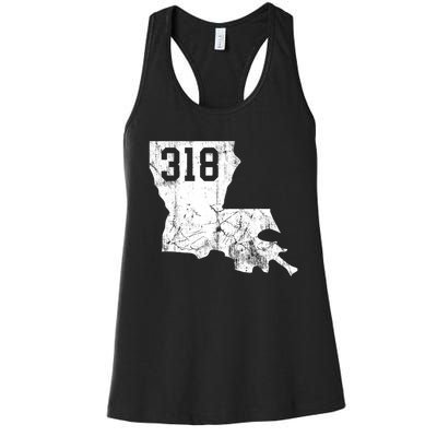 Louisiana State Area Code 318 New Orleans Mardi Gras Women's Racerback Tank