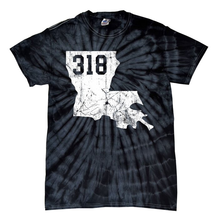 Louisiana State Area Code 318 New Orleans Mardi Gras Tie-Dye T-Shirt