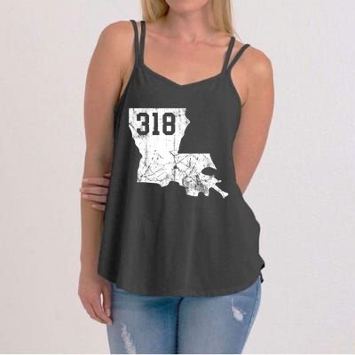 Louisiana State Area Code 318 New Orleans Mardi Gras Women's Strappy Tank