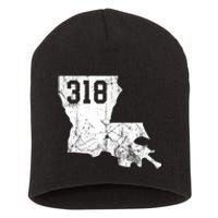 Louisiana State Area Code 318 New Orleans Mardi Gras Short Acrylic Beanie