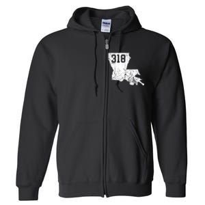 Louisiana State Area Code 318 New Orleans Mardi Gras Full Zip Hoodie