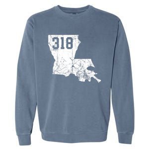 Louisiana State Area Code 318 New Orleans Mardi Gras Garment-Dyed Sweatshirt