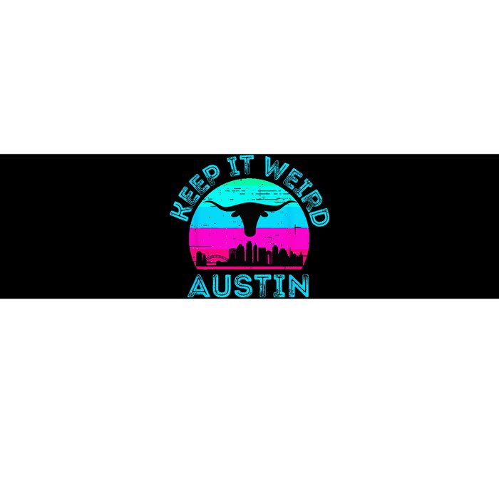 Longhorn Sunset Austin Texas Keep It Weird Bumper Sticker