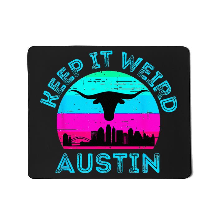 Longhorn Sunset Austin Texas Keep It Weird Mousepad