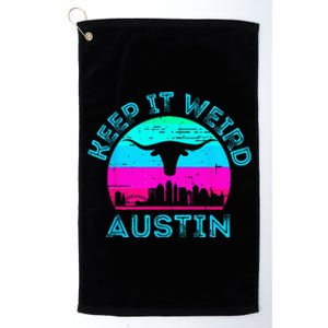 Longhorn Sunset Austin Texas Keep It Weird Platinum Collection Golf Towel