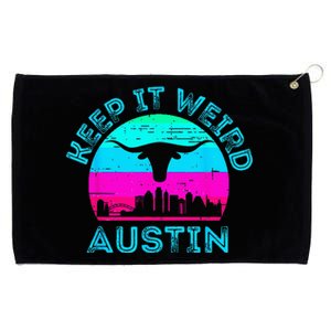 Longhorn Sunset Austin Texas Keep It Weird Grommeted Golf Towel