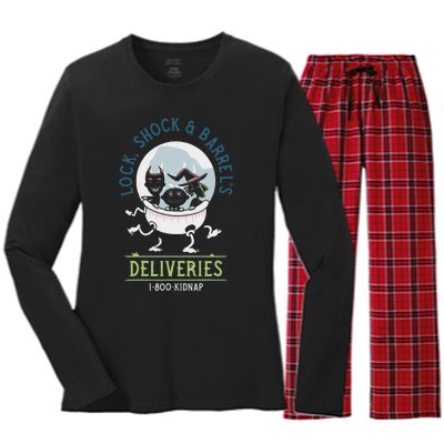 Lock Shock Amp Halloween Retro Women's Long Sleeve Flannel Pajama Set 