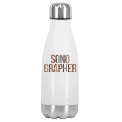 Leopard Sonographer Appreciation Healthcare Workers Gift Stainless Steel Insulated Water Bottle